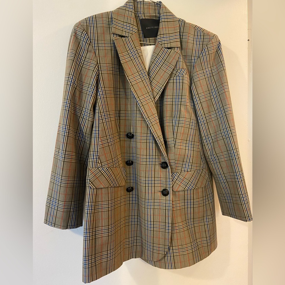 Double Breasted Plaid Blazer